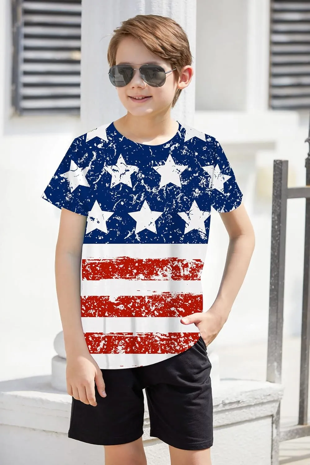 RAISEVERN Boys Girls 3D Graphic Printed T-Shirts Short Sleeve Summer tees for 4-14 Years