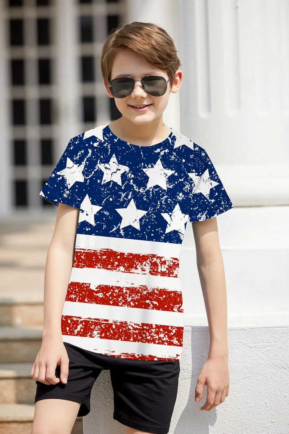 RAISEVERN Boys Girls 3D Graphic Printed T-Shirts Short Sleeve Summer tees for 4-14 Years