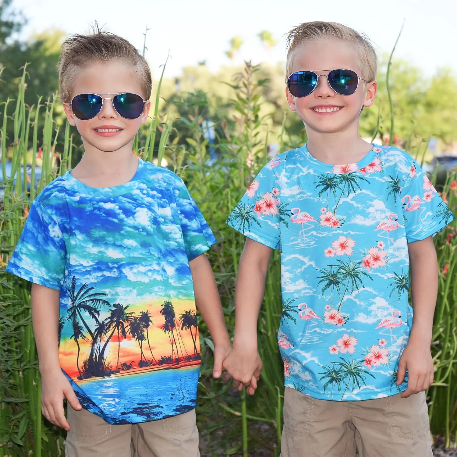 RAISEVERN Boys Girls 3D Graphic Printed T-Shirts Short Sleeve Summer tees for 4-14 Years