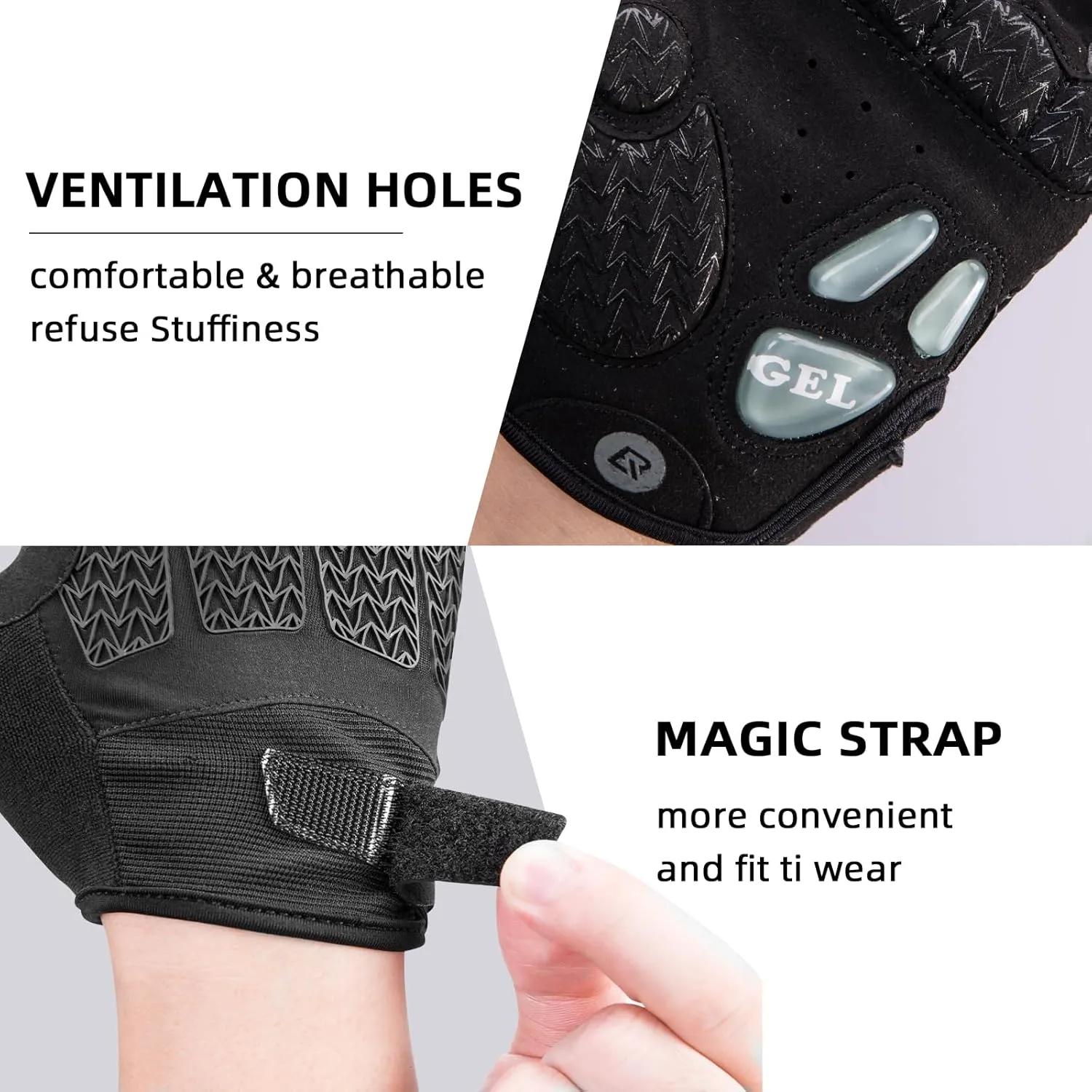 ROCKBROS Winter Cycling Gloves Winter Bike Gloves with Full Finger Windproof Anti-Slip Thermal Gloves for Cycling,Biking,Running Blue