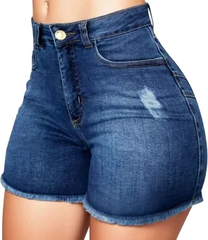 Rvidbe Jean Shorts Womens Stretchy Women's High Waisted Ripped Stretchy Denim Hot Short Summer Distressed Jean Shorts Denim Shorts Women Stretchy