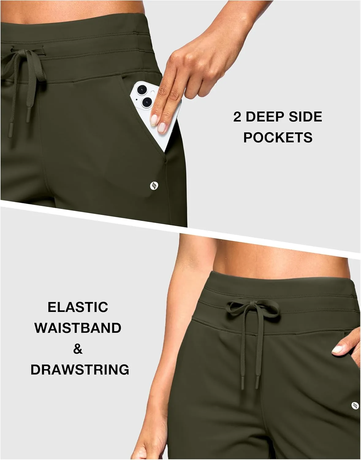 SANTINY Women's Bermuda Long Shorts with Pockets High Waisted Athletic Knee Length Shorts for Walking Casual Workout