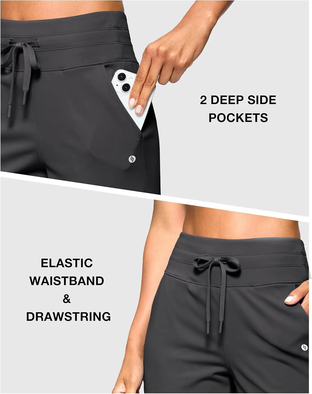 SANTINY Women's Bermuda Long Shorts with Pockets High Waisted Athletic Knee Length Shorts for Walking Casual Workout