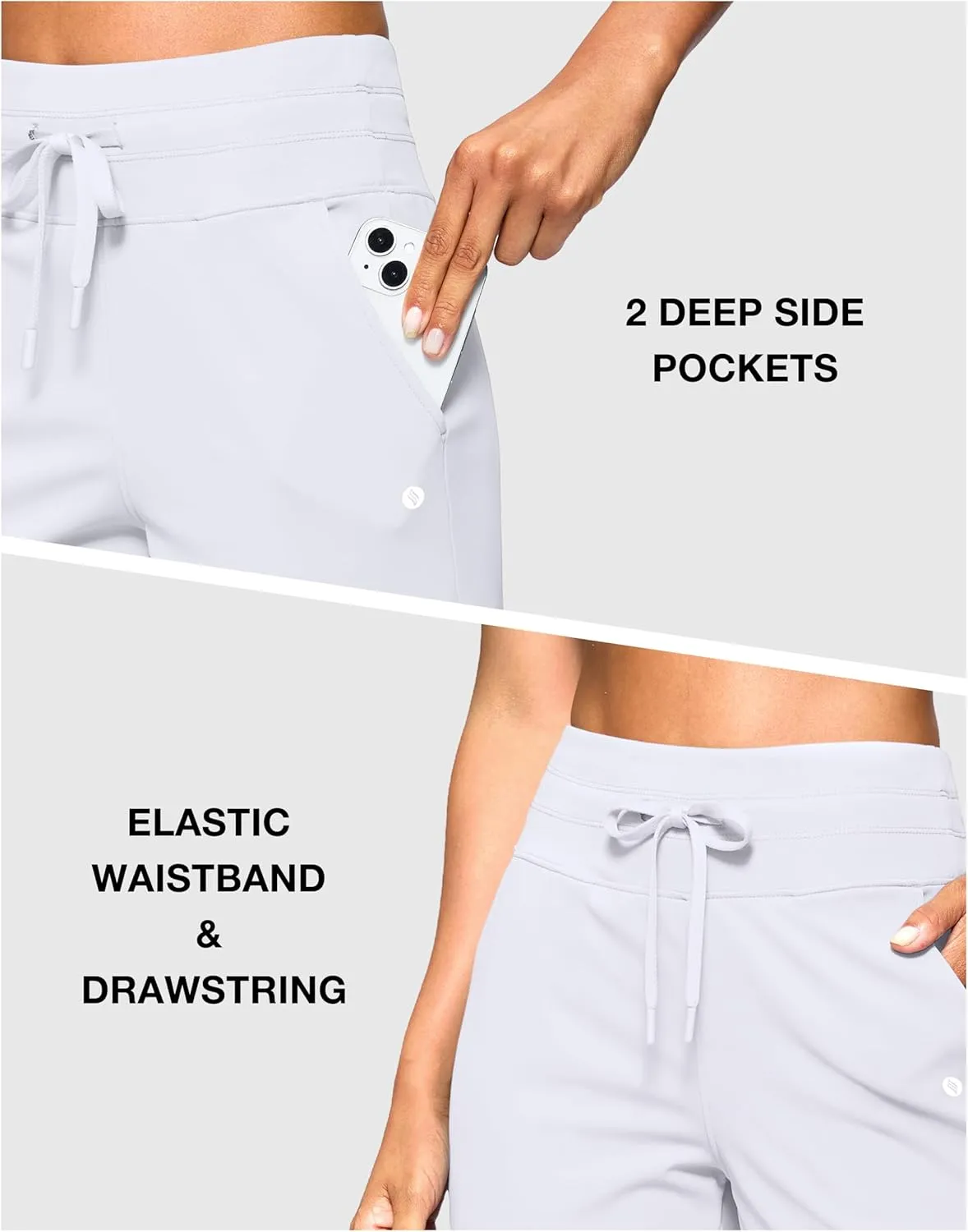 SANTINY Women's Bermuda Long Shorts with Pockets High Waisted Athletic Knee Length Shorts for Walking Casual Workout
