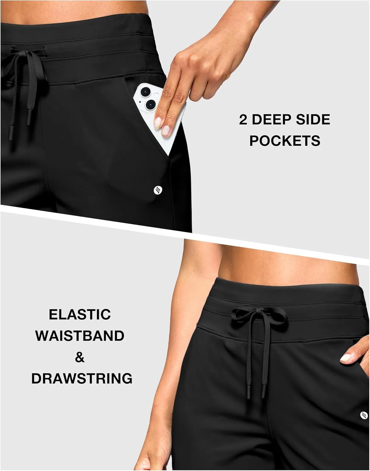 SANTINY Women's Bermuda Long Shorts with Pockets High Waisted Athletic Knee Length Shorts for Walking Casual Workout