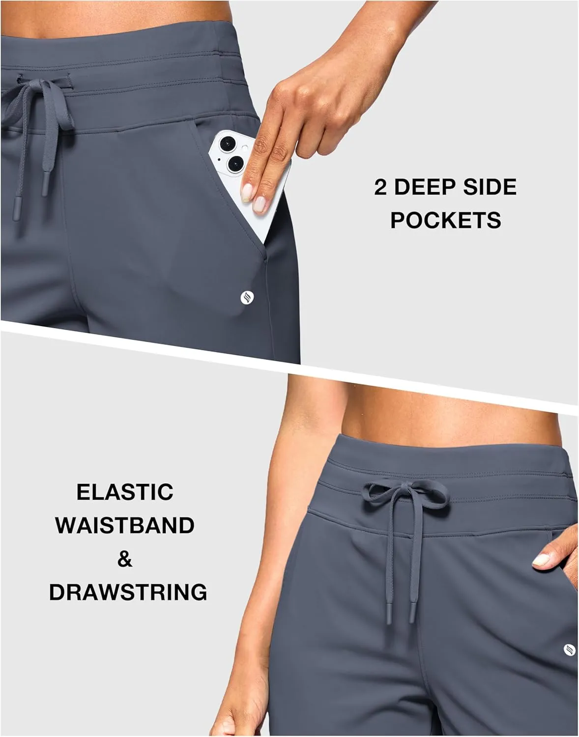 SANTINY Women's Bermuda Long Shorts with Pockets High Waisted Athletic Knee Length Shorts for Walking Casual Workout