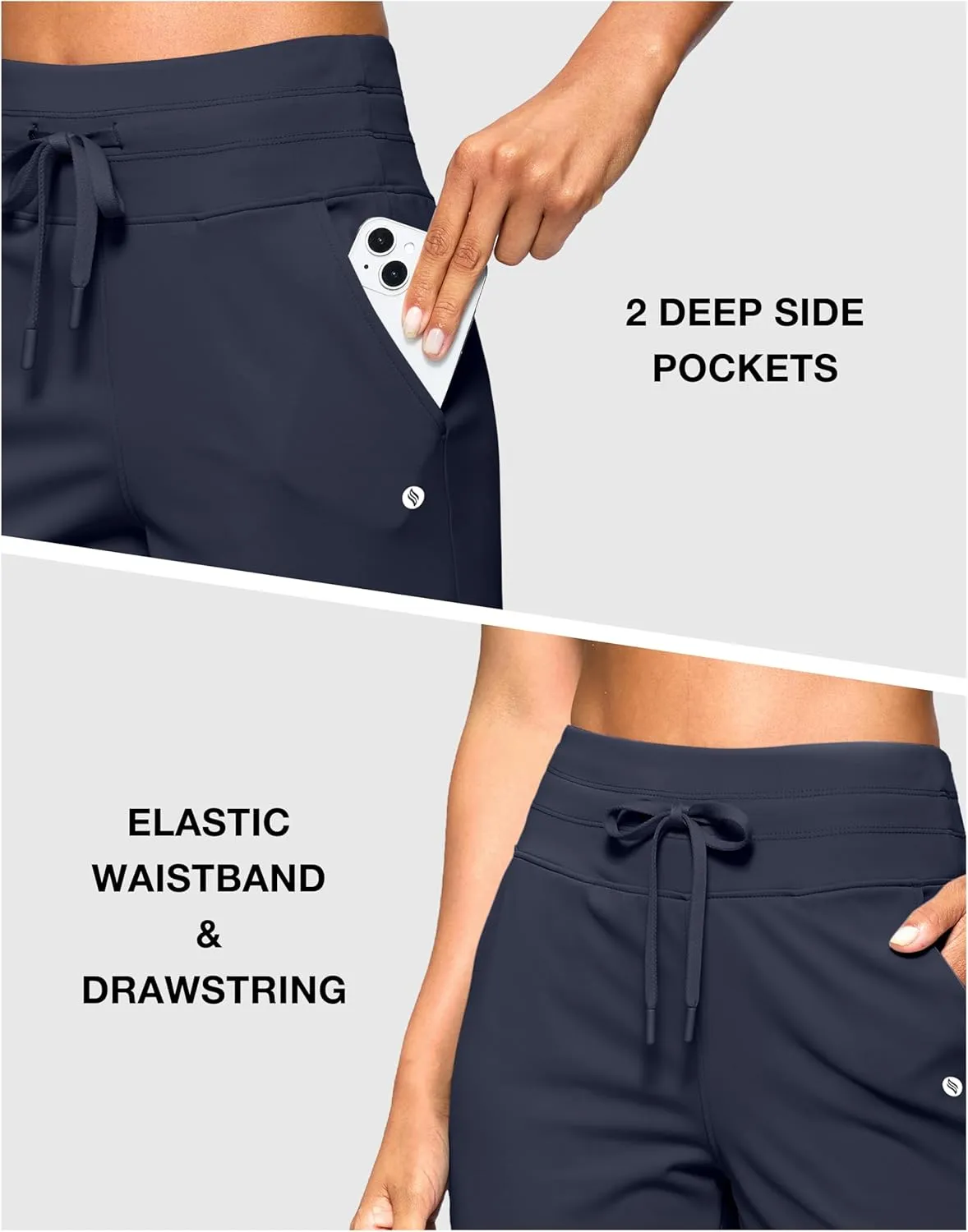 SANTINY Women's Bermuda Long Shorts with Pockets High Waisted Athletic Knee Length Shorts for Walking Casual Workout