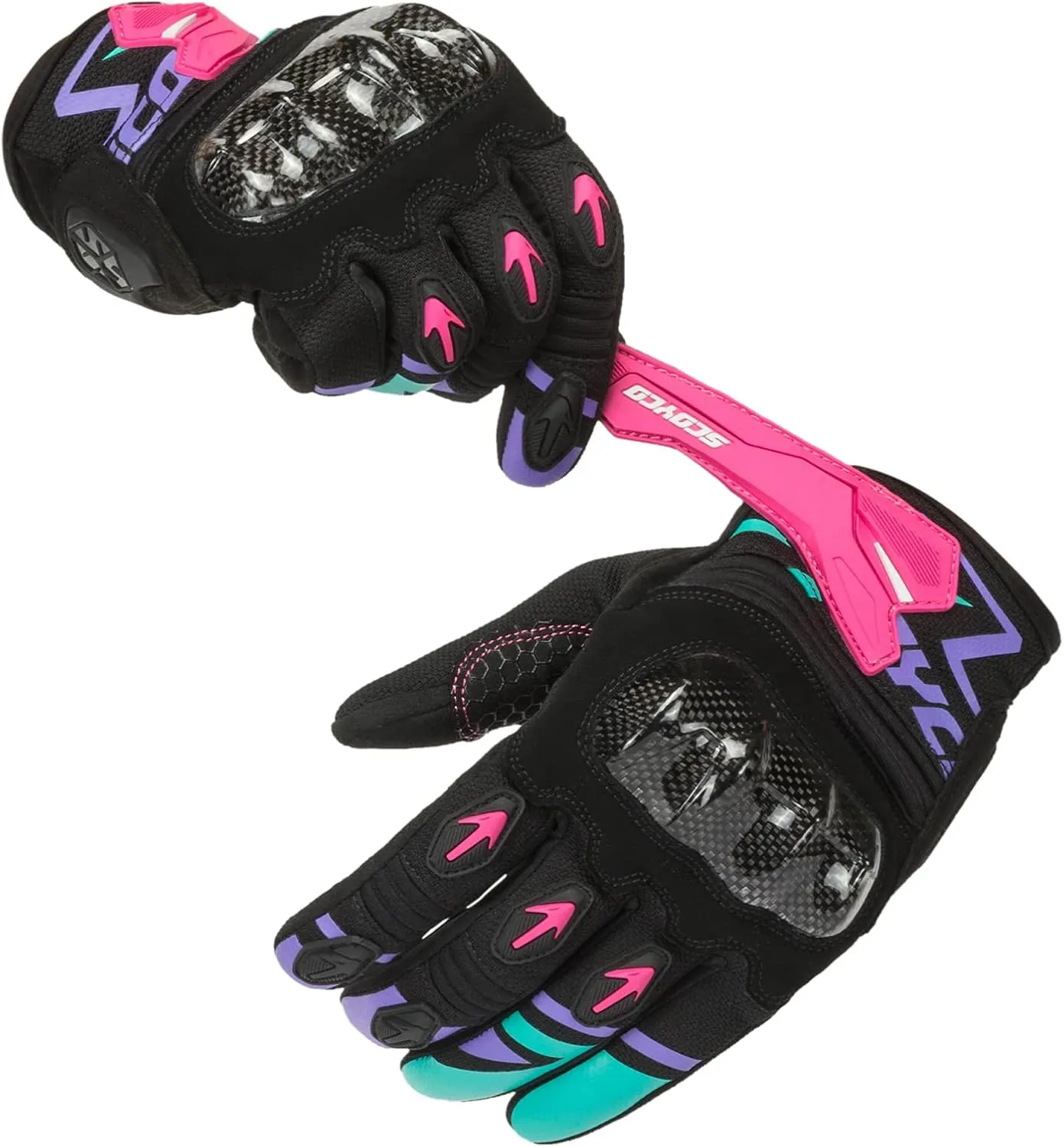 Scoyco Full Finger Touchscreen Motorcycle Riding Gloves Carbon Knuckle Armor Motorbike Gloves for Men Women Cycling Motocross Racing Dirt Bike BMX ATV MTB Driving