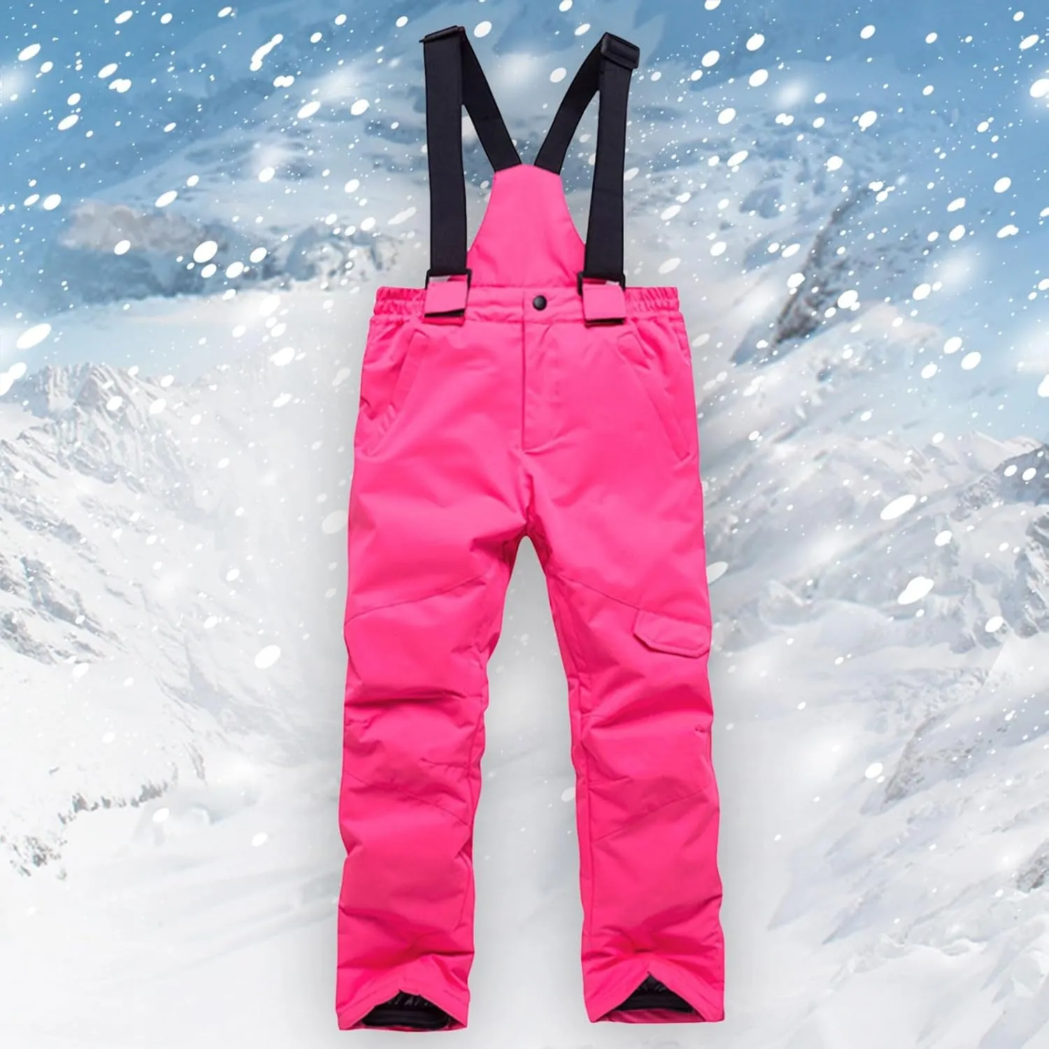 Snow Pants Girls 10 Years Toddler Snow Pant | Winter Ski W Cargo Stash Pocket | Insulated Convertible Kid Snow Clothes