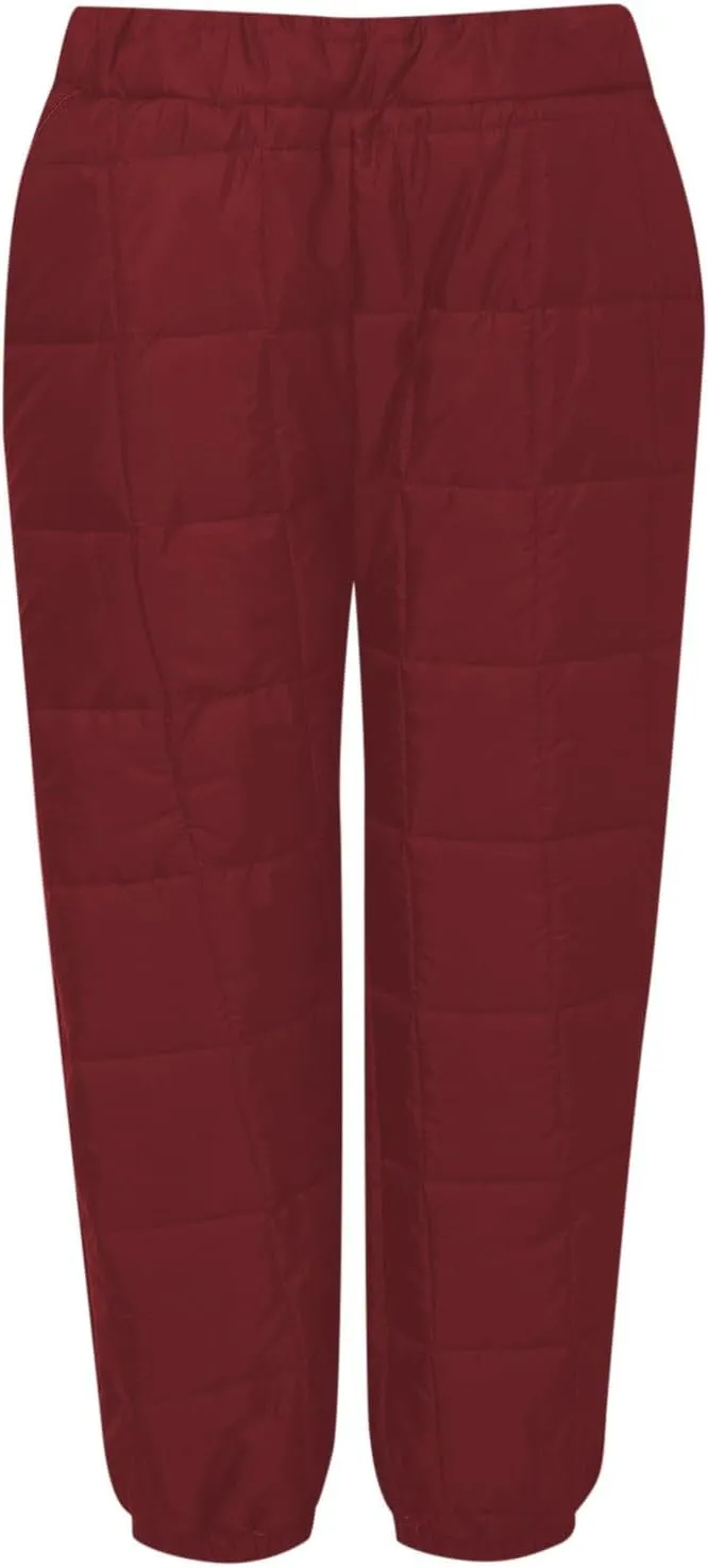 Snow Pants Womens Winter Ski Pants Thick Fleece Lined Joggers Quilted Down Puffer Trousers with Pockets