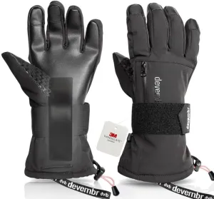 Snowboarding Gloves with Wrist Guards, Ski Gloves Touchscreen