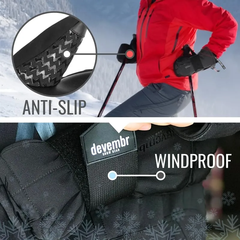 Snowboarding Gloves with Wrist Guards, Ski Gloves Touchscreen