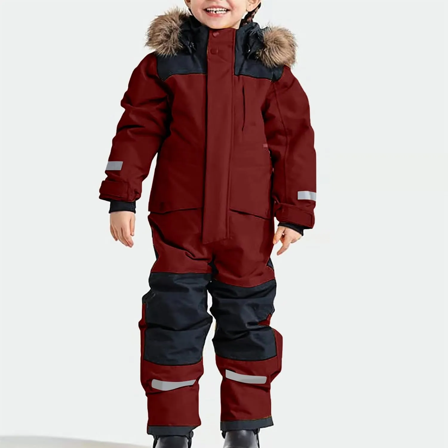 Snowsuit for Kids Waterproof Ski Suits Snow Jumpsuits Windproof Ski Suit Keep Warm in Winter Snowboarding Rain Coat