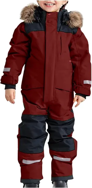 Snowsuit for Kids Waterproof Ski Suits Snow Jumpsuits Windproof Ski Suit Keep Warm in Winter Snowboarding Rain Coat
