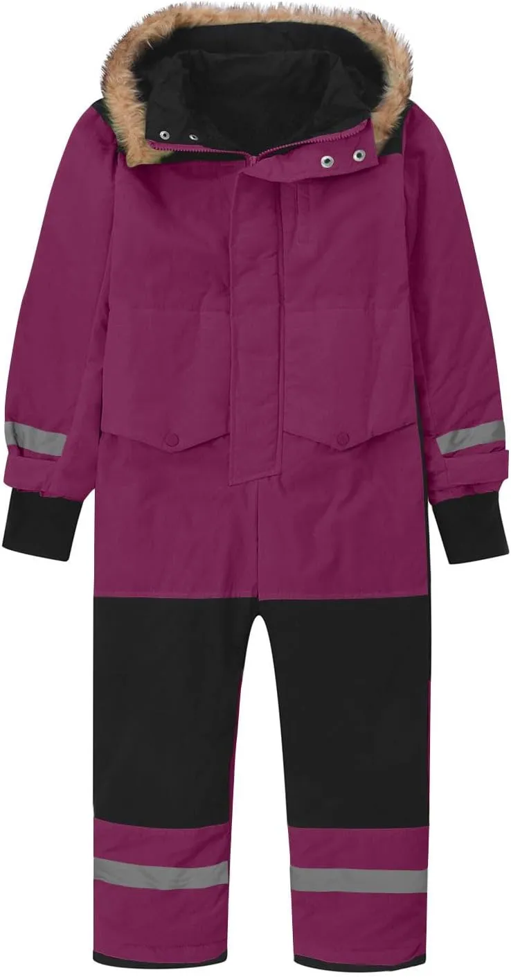Snowsuit Kids Girls Boys One Piece Snowsuit Ski Suits Waterproof Jumpsuits Winter Warm Snowboard Coat Outdoor Jackets