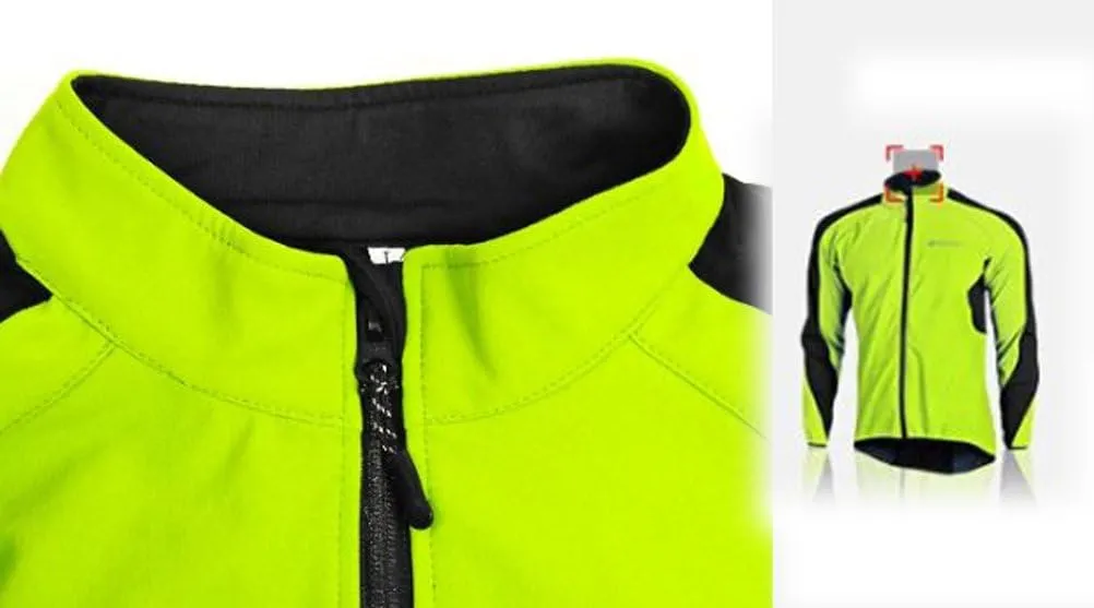 sponeed Men's Windproof Jackets Cycling Fleece Coat Shirts Winter Thermal Snowing Running Tops Bike Overcoats