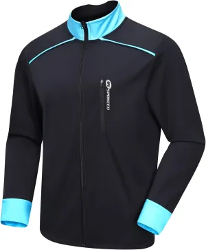 sponeed Men's Windproof Jackets Cycling Fleece Coat Shirts Winter Thermal Snowing Running Tops Bike Overcoats