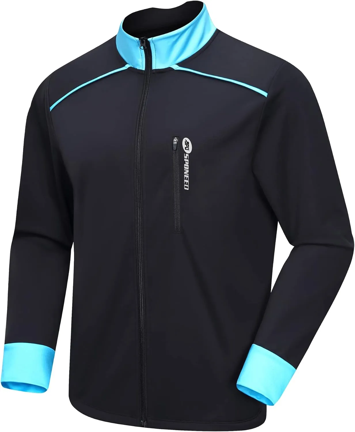 sponeed Men's Windproof Jackets Cycling Fleece Coat Shirts Winter Thermal Snowing Running Tops Bike Overcoats