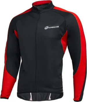 sponeed Men's Windproof Jackets Cycling Fleece Coat Shirts Winter Thermal Snowing Running Tops Bike Overcoats