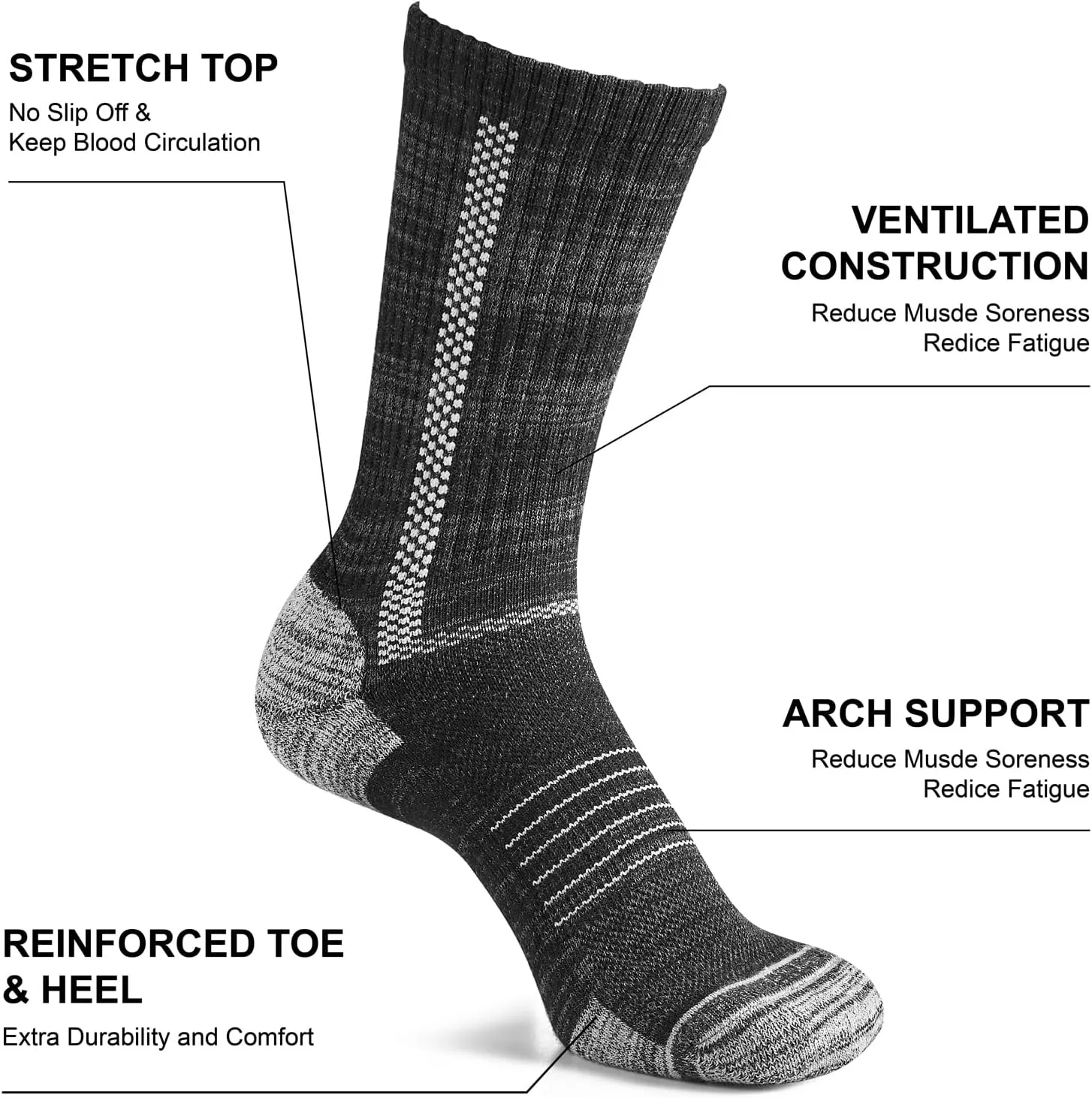 Sports Socks for Running - Performance Cushioned, Breathable Tube Socks for Men and Women