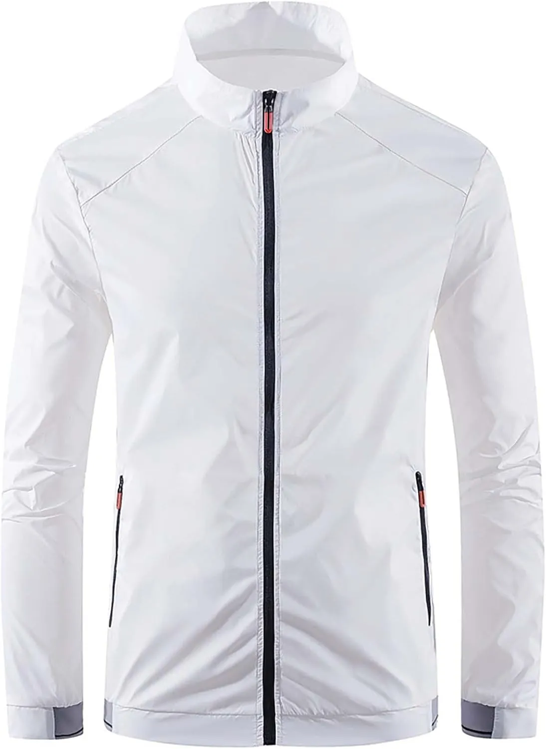 Stand Up Collar Windbreaker Jackets for Men Lightweight Windproof Jackets with Zipper Pockets Causal Fall Jackets