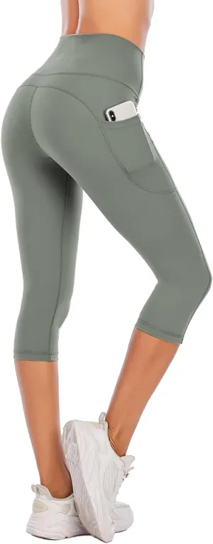 Steppe Naked Feeling High Waisted Yoga Pants Women's Workout Capris Leggings with Pockets