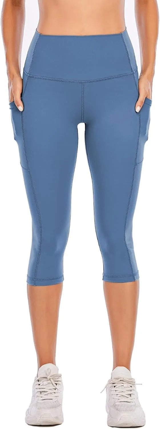 Steppe Naked Feeling High Waisted Yoga Pants Women's Workout Capris Leggings with Pockets