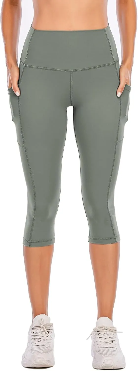 Steppe Naked Feeling High Waisted Yoga Pants Women's Workout Capris Leggings with Pockets
