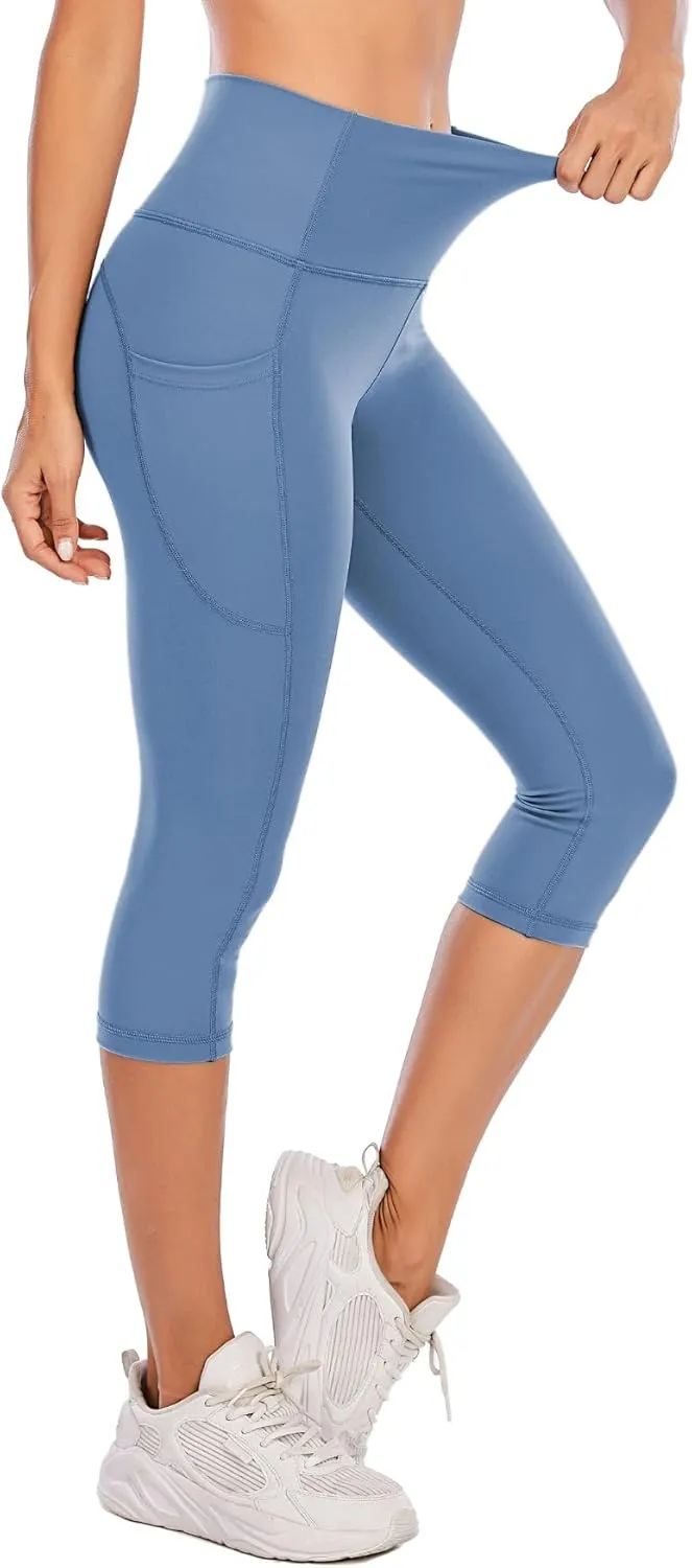 Steppe Naked Feeling High Waisted Yoga Pants Women's Workout Capris Leggings with Pockets