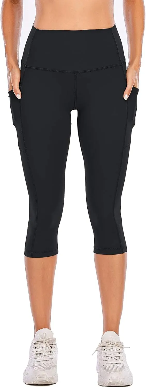 Steppe Naked Feeling High Waisted Yoga Pants Women's Workout Capris Leggings with Pockets