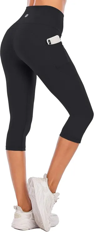 Steppe Naked Feeling High Waisted Yoga Pants Women's Workout Capris Leggings with Pockets