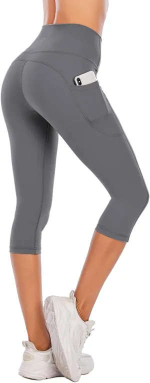 Steppe Naked Feeling High Waisted Yoga Pants Women's Workout Capris Leggings with Pockets