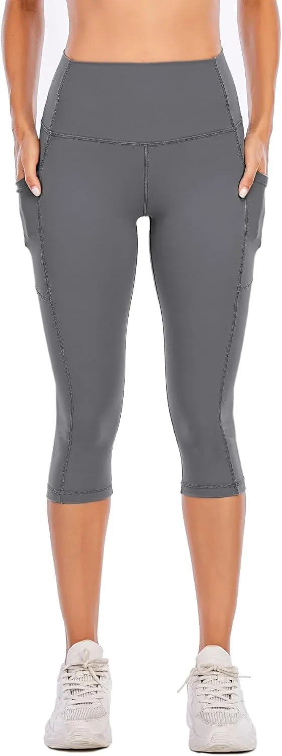Steppe Naked Feeling High Waisted Yoga Pants Women's Workout Capris Leggings with Pockets