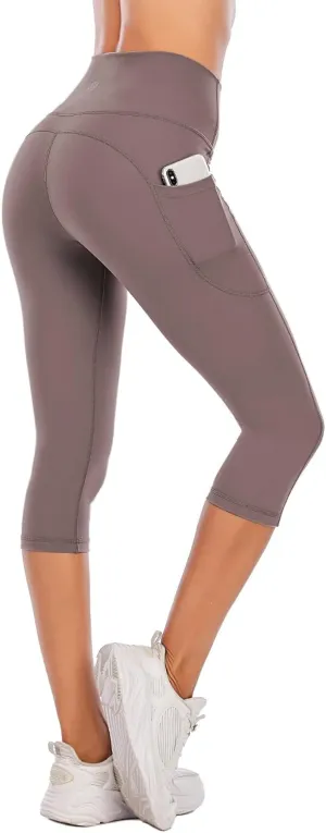Steppe Naked Feeling High Waisted Yoga Pants Women's Workout Capris Leggings with Pockets