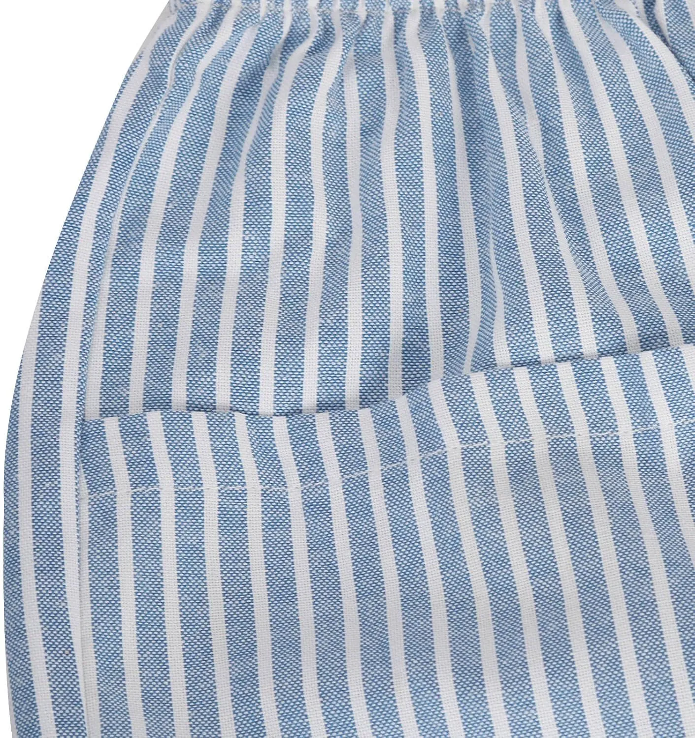 Striped Knee Length Shorts for Women Elastic High Waisted Beach Casual Sports Wide Leg Summer 2025 Shorts with Pockets