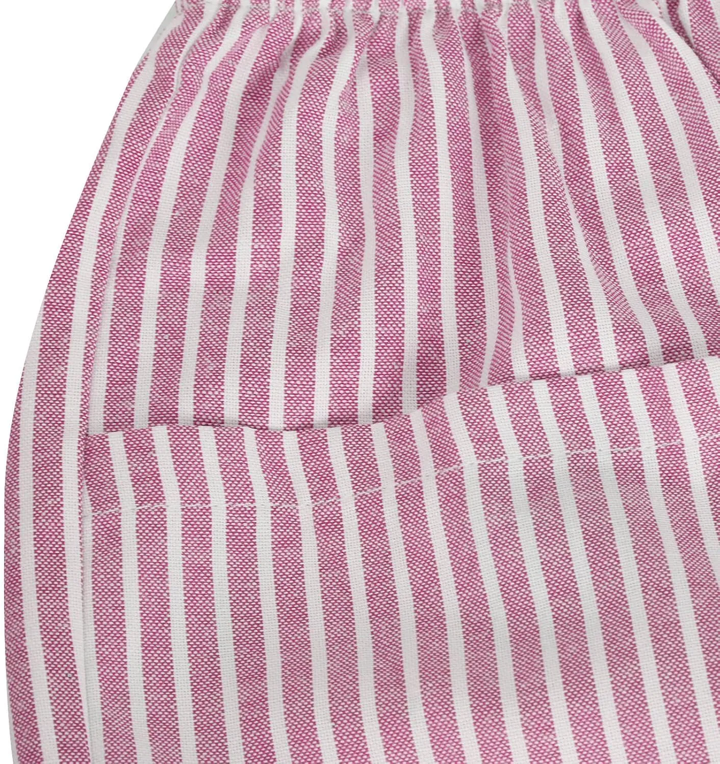 Striped Knee Length Shorts for Women Elastic High Waisted Beach Casual Sports Wide Leg Summer 2025 Shorts with Pockets