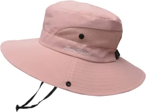 Sun Hats for Men Women Wide Brim Summer Beach Fishing Hat Outdoor UV Protection Bucket Cap Mesh Foldable Ponytail Hat