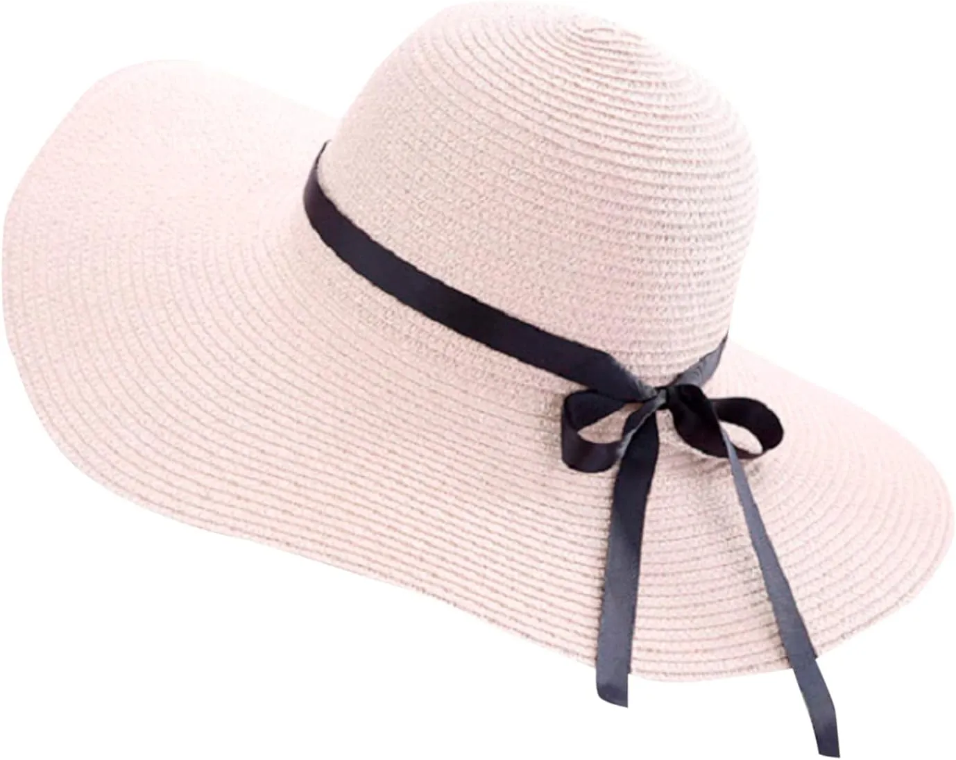 Sun Hats Women Big Brim Straw Hat Sun Floppy Wide Brim Hats Bowknot Folding Beach Cap Sunscreen Hat