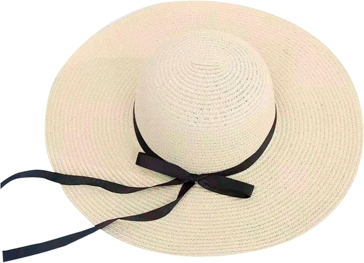 Sun Hats Women Big Brim Straw Hat Sun Floppy Wide Brim Hats Bowknot Folding Beach Cap Sunscreen Hat