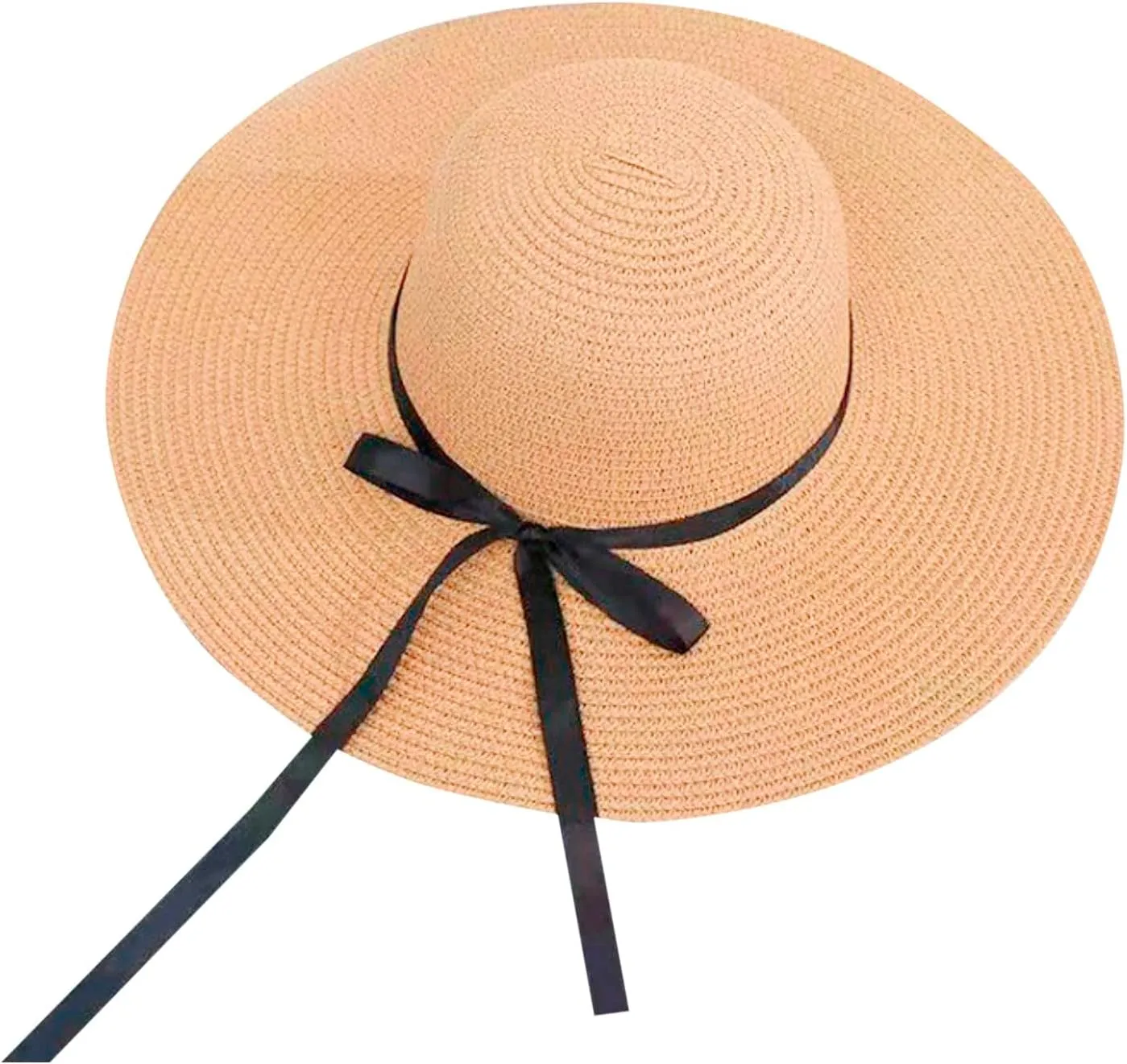 Sun Hats Women Big Brim Straw Hat Sun Floppy Wide Brim Hats Bowknot Folding Beach Cap Sunscreen Hat