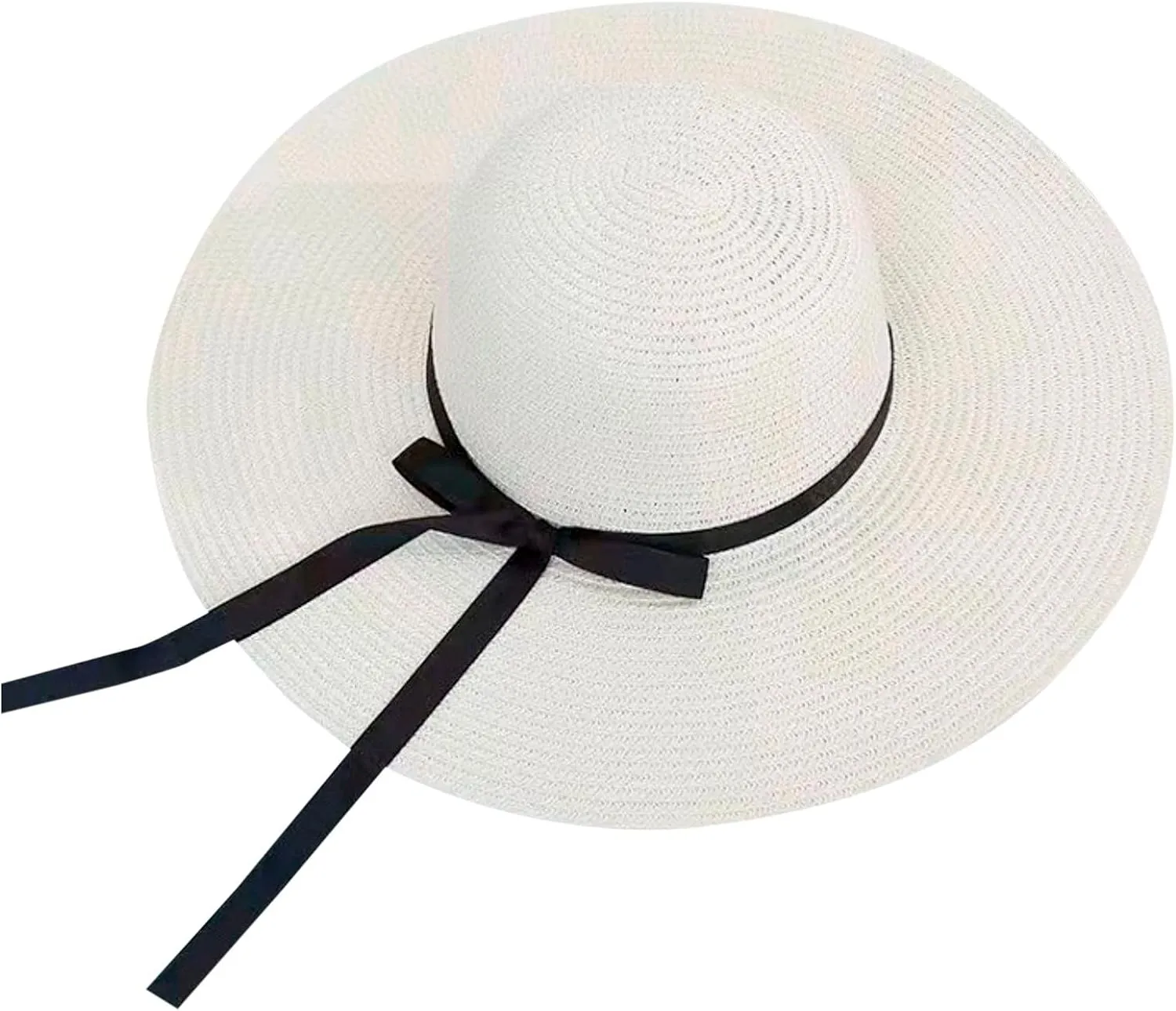 Sun Hats Women Big Brim Straw Hat Sun Floppy Wide Brim Hats Bowknot Folding Beach Cap Sunscreen Hat
