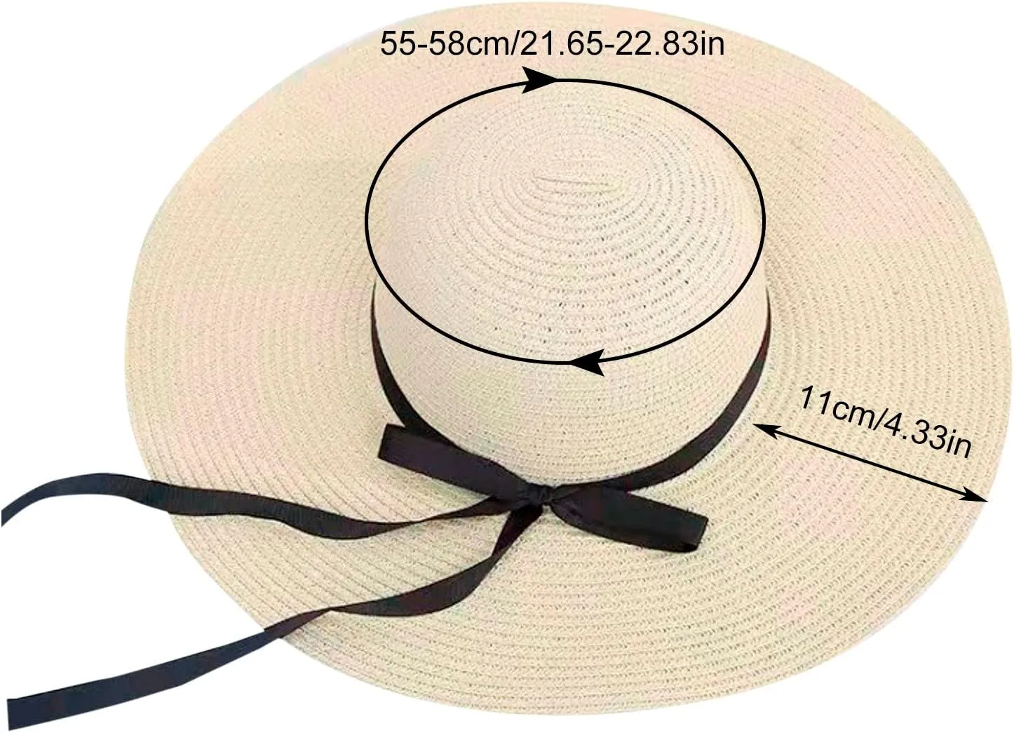 Sun Hats Women Big Brim Straw Hat Sun Floppy Wide Brim Hats Bowknot Folding Beach Cap Sunscreen Hat