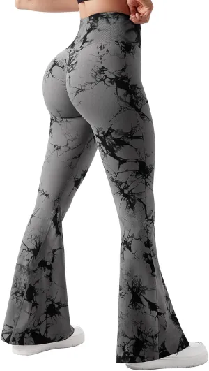 SUUKSESS Women Seamless Butt Lifting Flare Leggings High Waisted Yoga Pants