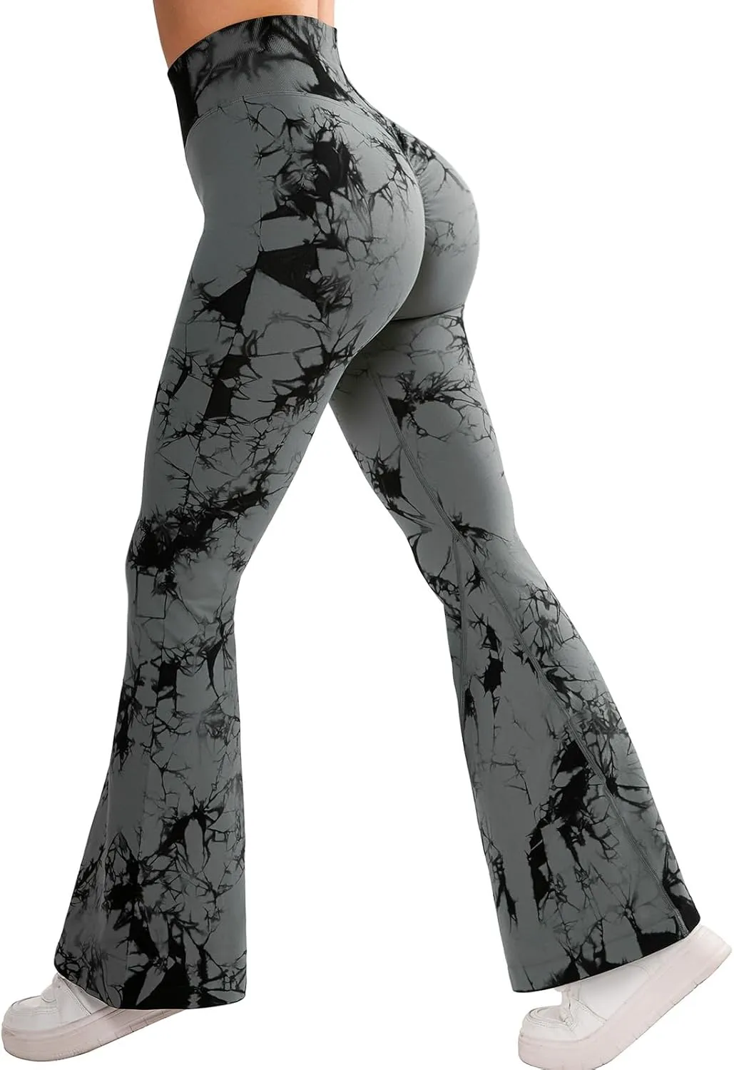 SUUKSESS Women Seamless Butt Lifting Flare Leggings High Waisted Yoga Pants