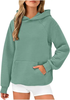 Sweatshirt for Women Long Sleeve Casual Loose Sweater Trendy Fleece Pullover Top with Pocket 2024 Fall Clothes