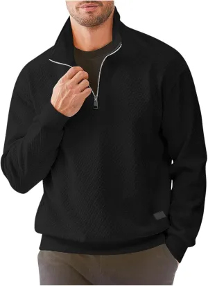 Sweatshirts for Men 2024 Fashion Long Sleeve Quarter Zip Causal Pullover Shirts Loose Comfy Lightweight Athletic Top