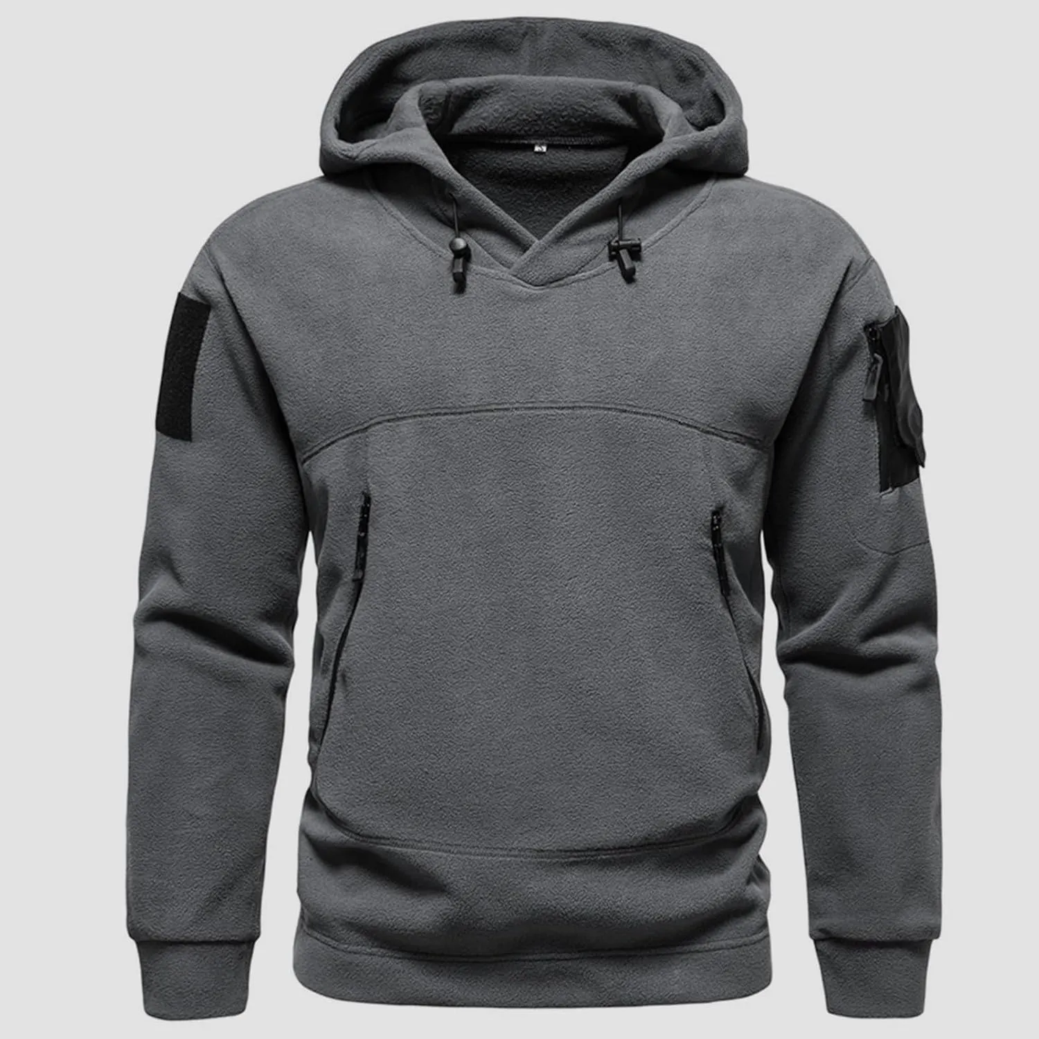 Tactical Hoodie for Men Warm Fleece Hoodie Outdoor Military Sweatshirts Long Sleeve Casual Pullover Shirt with Pocket