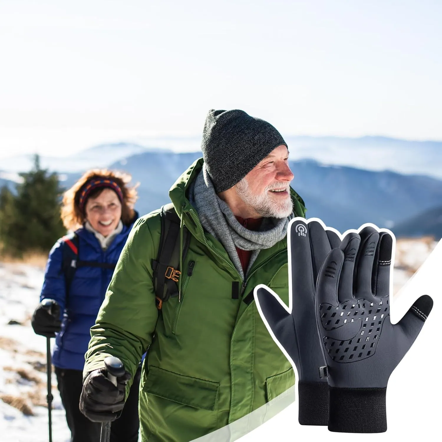Thermal Gloves Non-Slip Winter Gloves Windproof and Waterproof Screen Touch Gloves, Hand Warmers Gloves for Running Cycling Driving Hiking