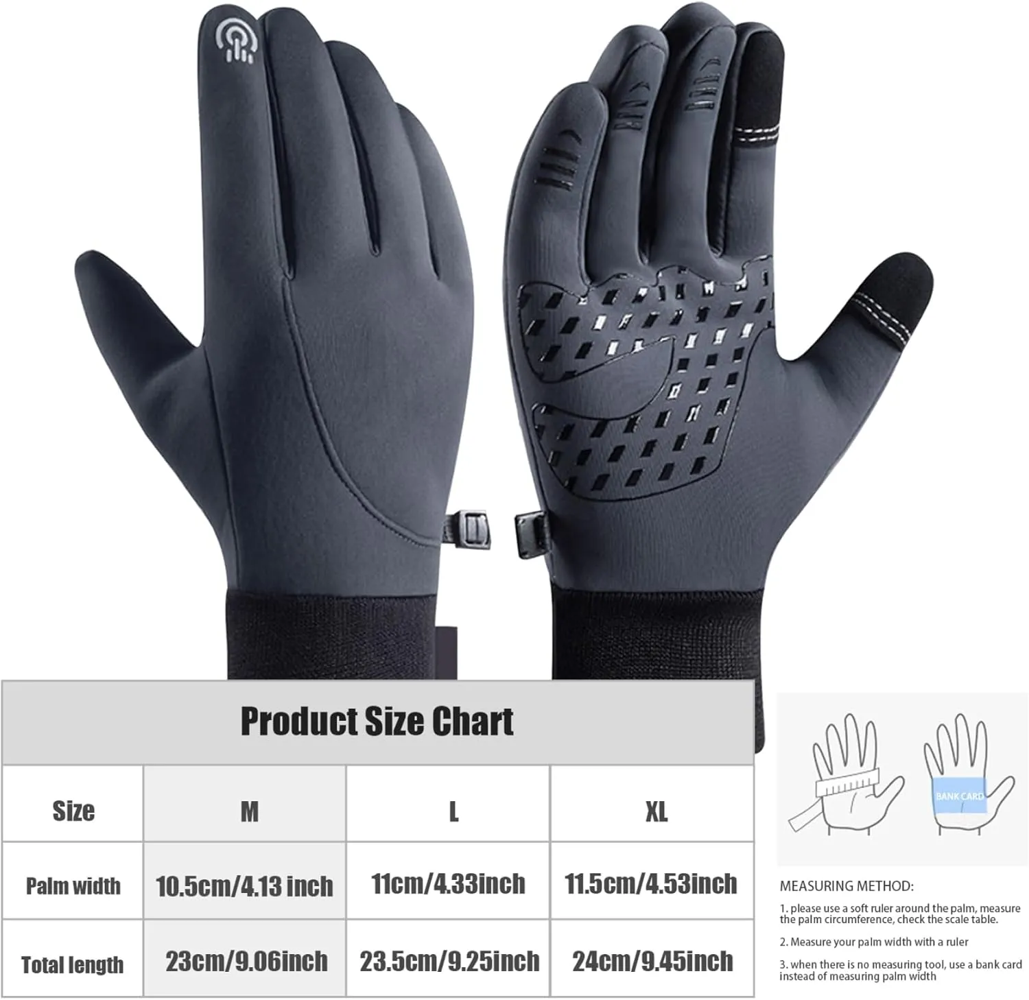 Thermal Gloves Non-Slip Winter Gloves Windproof and Waterproof Screen Touch Gloves, Hand Warmers Gloves for Running Cycling Driving Hiking
