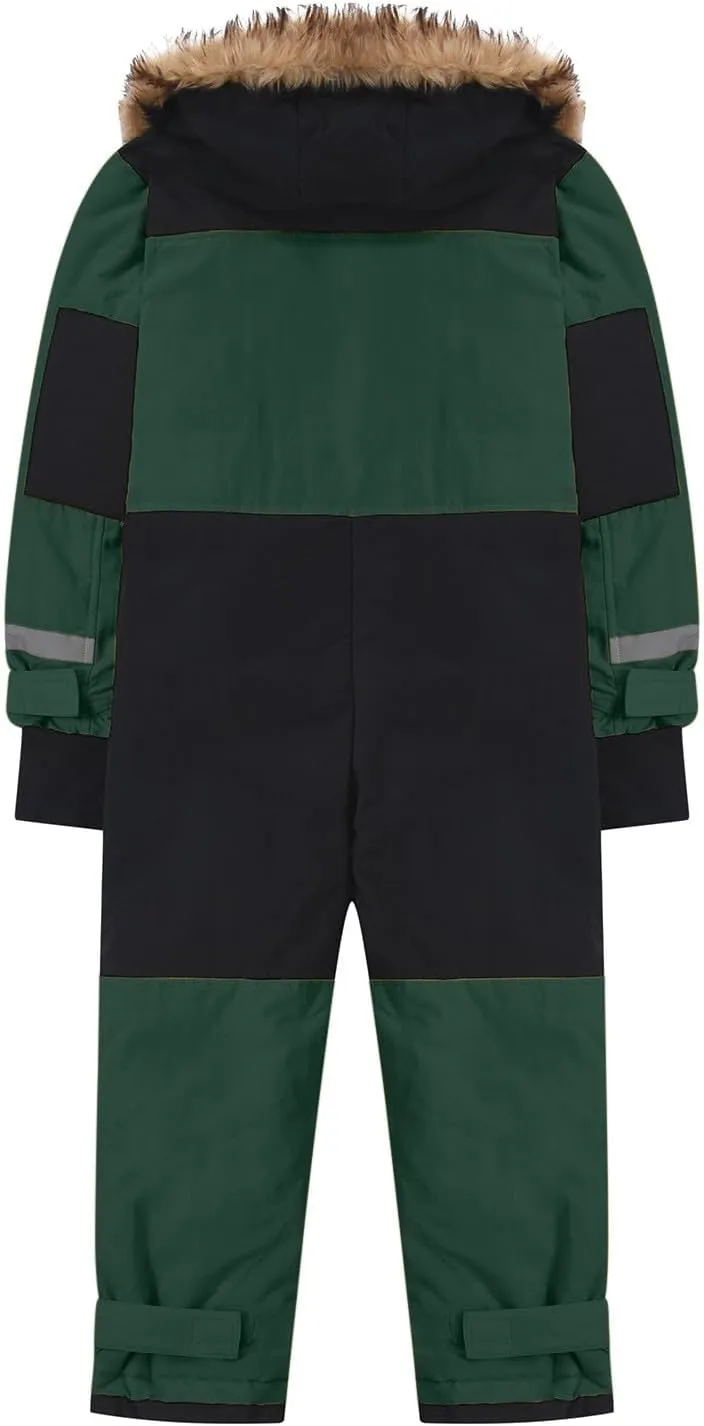 TIMIFIS Girls Boys Kids One Pieces Snowsuit Overalls Boys Girls Ski Suits Jumpsuits Waterproof Winter Outdoor Coat Jacket